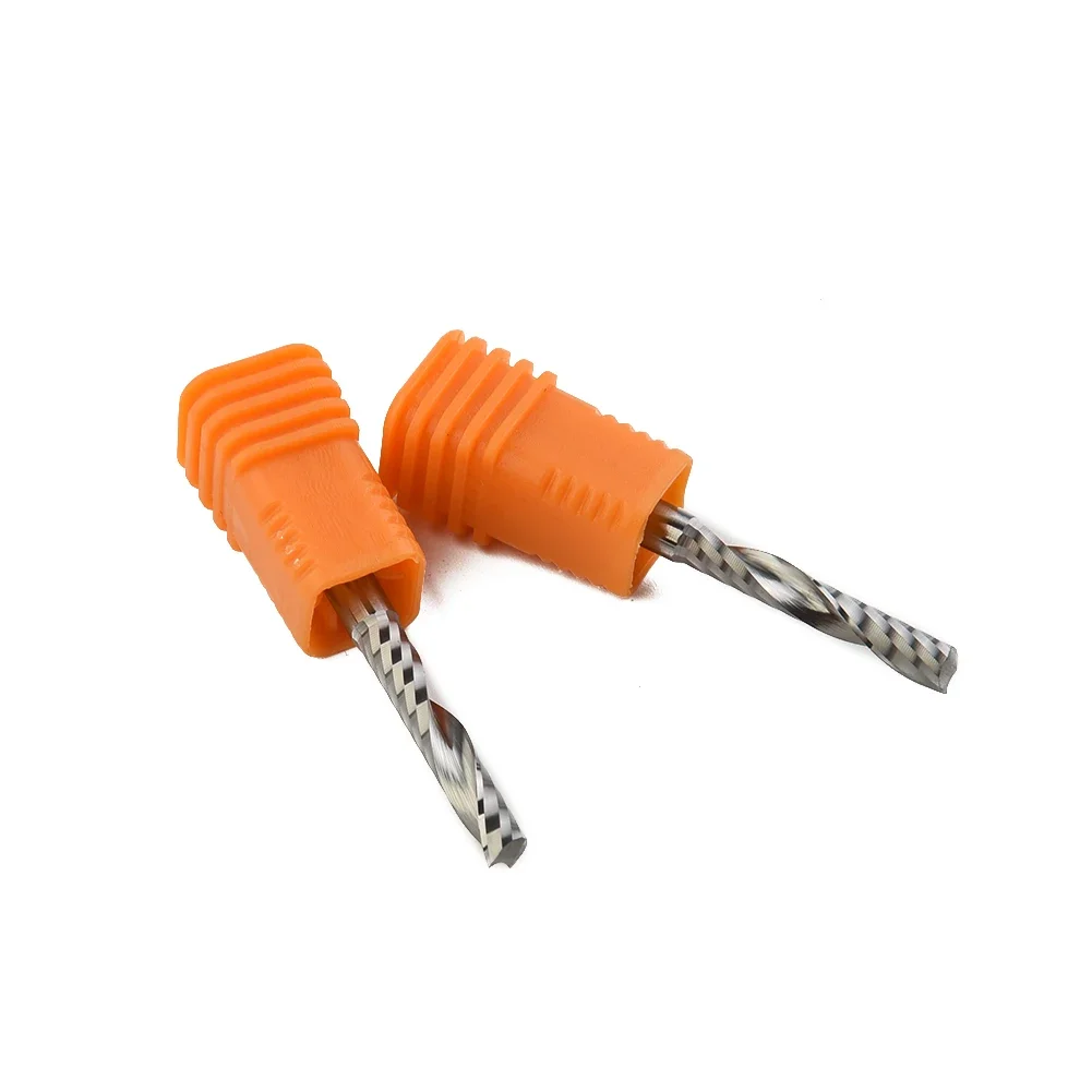 2pcs 4mm Single Flute Spiral End Mill Carbide Router Bits For Aluminium 4*22mm End Mills For CNC Router Processing Center, Wood
2pcs 4mm Single Flute Spiral End Mill Carbide Router Bits For Aluminium 4*22mm End Mills For CNC Router Processing Center, Wood