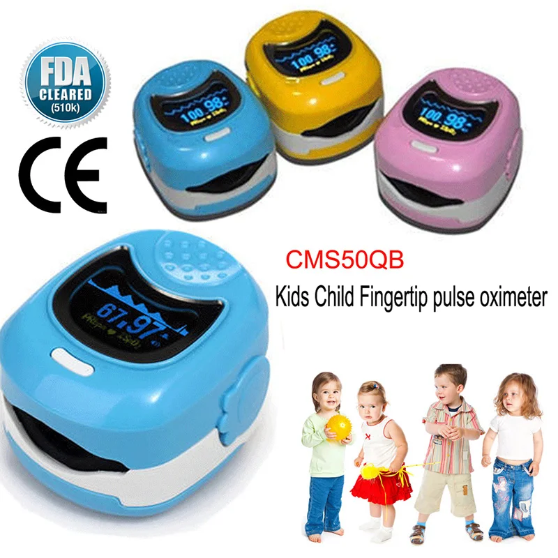 

CMS50QB Pediatric OLED Fingertip Pulse Oximeter Kids Infant Baby Children Blood Oxygen SPO2 Heart Rate Monitor Oxymeter