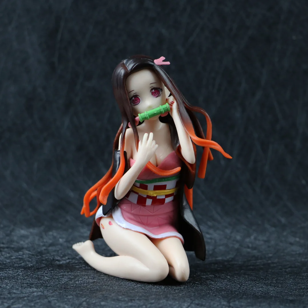 

12cm Kamado Nezuko Sexy Sitting Ver. Slayer Kimetsu No Yaiba PVC Action Figure Demon Tanjirou Nezuko Cute Lovely Model Gifts