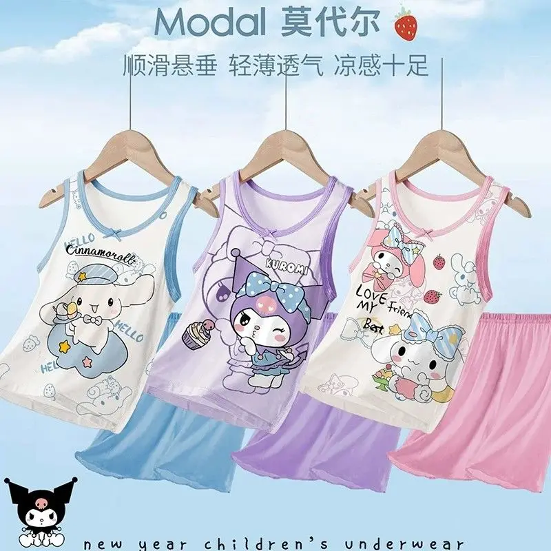 2024 Children New Pajamas Sanrioed Kawaii Anime Kuromi My Melody Cinnamoroll Summer Thin Girl Vest Home Wear Set Gift for Kids
2024 Children New Pajamas Sanrioed Kawaii Anime Kuromi My Melody Cinnamoroll Summer Thin Girl Vest Home Wear Set Gift for Kids