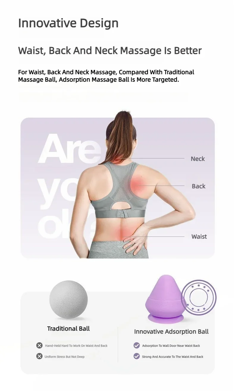 Wall-mounted Fascia Cone Multi-Function Suction Cup Wall Massager For Back Muscle Relaxation Arm Foot Massager Trigger Point 2 S400b85d1d35a44378082c02f0f47f68aO