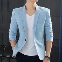 High-quality Casual Suit Men's Jacket Plaid Konishi Slim Korean Style Trendy One-piece Suit Thin Single-breasted Handsome Jacket 
High-quality Casual Suit Men's Jacket Plaid Konishi Slim Korean Style Trendy One-piece Suit Thin Single-breasted Handsome Jacket