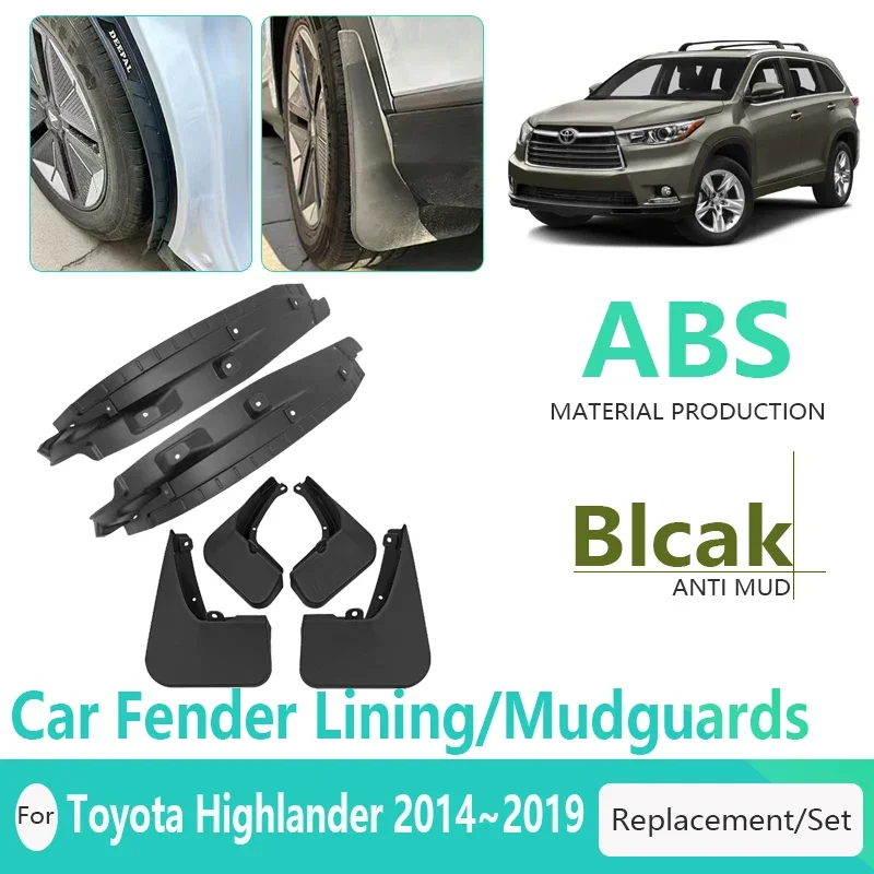 

Car Mud Guard For Toyota Highlander XU50 Kluger 2014~2019 Rear Fender Antifreeze Wheel Inner Mudguards Mudflaps Auto Accessories