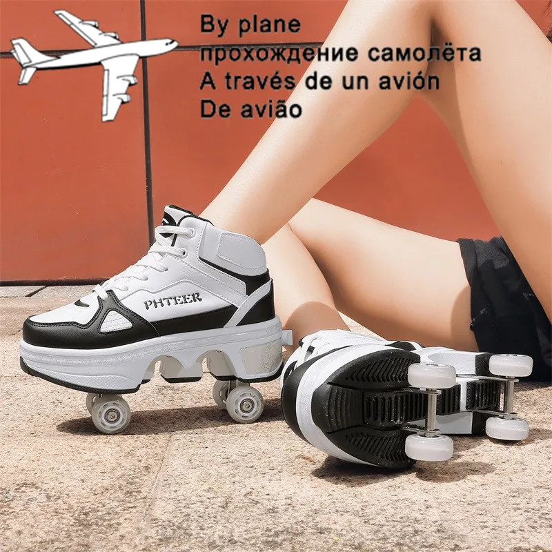 Sneakers Deformation Roller Skate Shoes Parkour Roller Shoes Sneakers With Four Wheels Running Shoes For Unisex 4 Children Shoes
Sneakers Deformation Roller Skate Shoes Parkour Roller Shoes Sneakers With Four Wheels Running Shoes For Unisex 4 Children Shoes