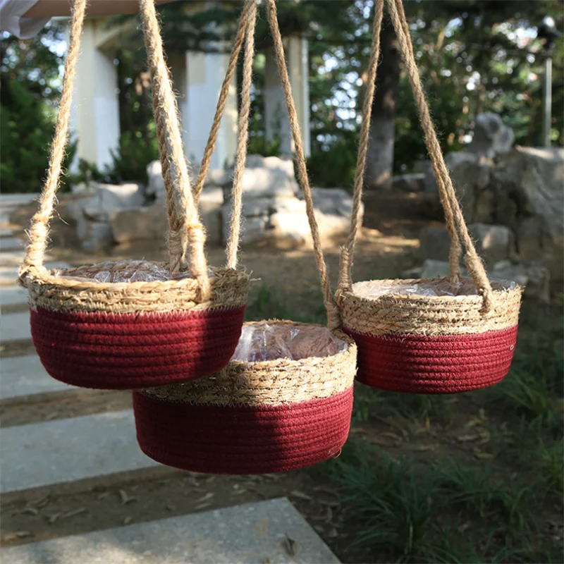 Modern Flower Pot Hanging Pot Rope Handmade Plant Pot Wall Courtyard Garden Balcony Decor Planter Indoor Hanging Storage Basket
Modern Flower Pot Hanging Pot Rope Handmade Plant Pot Wall Courtyard Garden Balcony Decor Planter Indoor Hanging Storage Basket