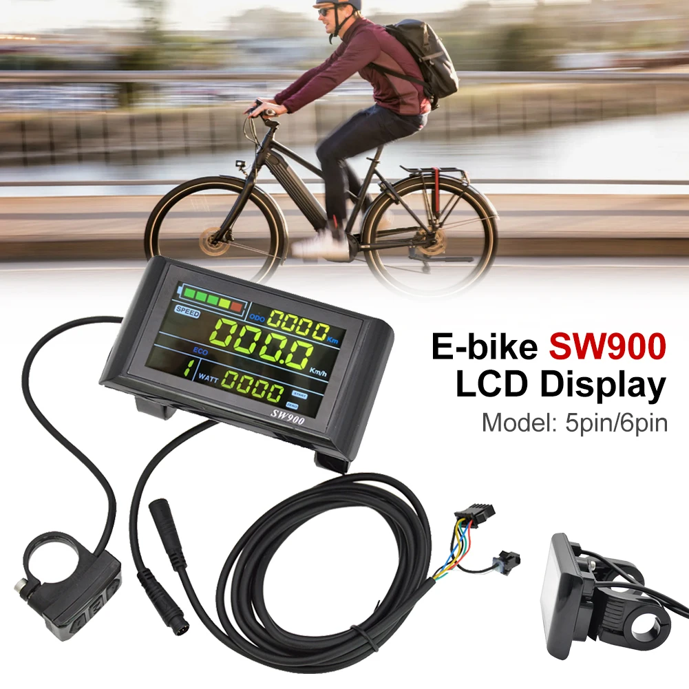 SW900 E-bike LCD Display Speed Control Panel 24-60V 5/6pin Adapter Cable Electric Scooter Bicycle LCD Display Cycling Accessory
SW900 E-bike LCD Display Speed Control Panel 24-60V 5/6pin Adapter Cable Electric Scooter Bicycle LCD Display Cycling Accessory