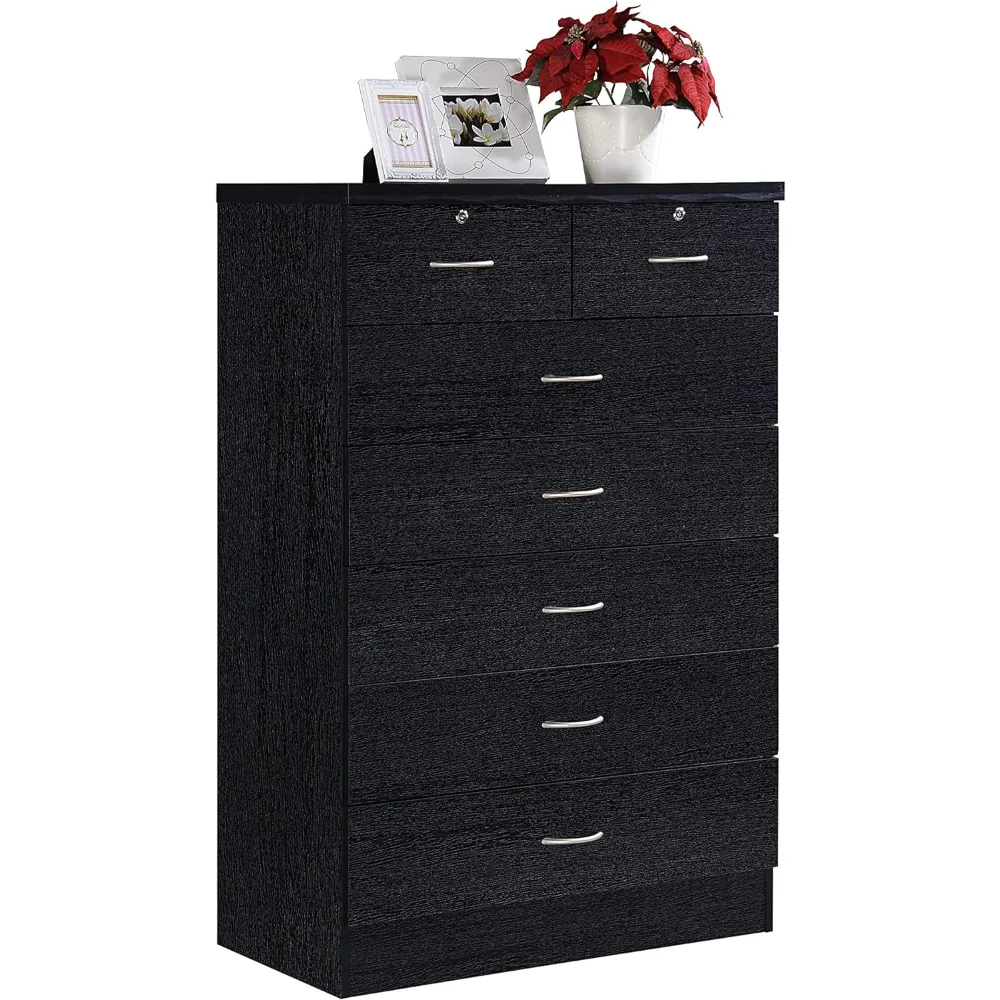 Деревянный Комод для спальни с 7 выдвижными ящиками, комод шириной 31,5 дюйма с 2 замками на верхних ящиках, органайзер для хранения
Деревянный Комод для спальни с 7 выдвижными ящиками, комод шириной 31,5 дюйма с 2 замками на верхних ящиках, органайзер для хранения