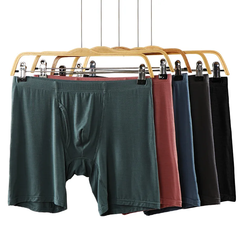 

5PCS/Lots Mens Long Boxer Shorts Breathable Underpants Cuecas Briefs Bugle Pouch Slip Sissy Panties Trunks Boxershorts 8XL