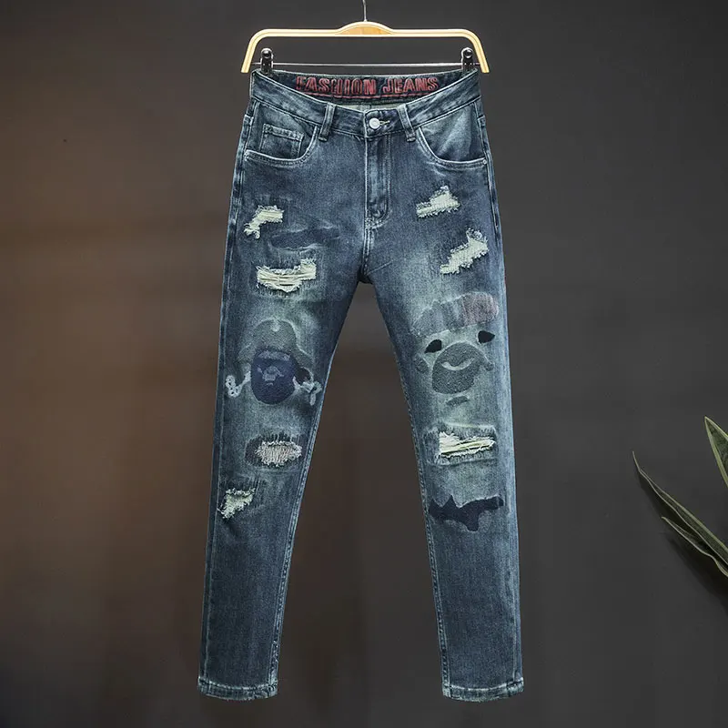 2024 New Ripped Cool Jeans Men's Fashion Printed Street Trendy, Casual and Handsome High-End Slim Long
2024 New Ripped Cool Jeans Men's Fashion Printed Street Trendy, Casual and Handsome High-End Slim Long