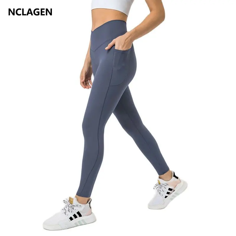 NCLAGEN Yoga Pants with Two Side Pocket High Waist Cross Sports Leggings GYM Naked Feel NO Front Seam Workout Fitness Tights
NCLAGEN Yoga Pants with Two Side Pocket High Waist Cross Sports Leggings GYM Naked Feel NO Front Seam Workout Fitness Tights