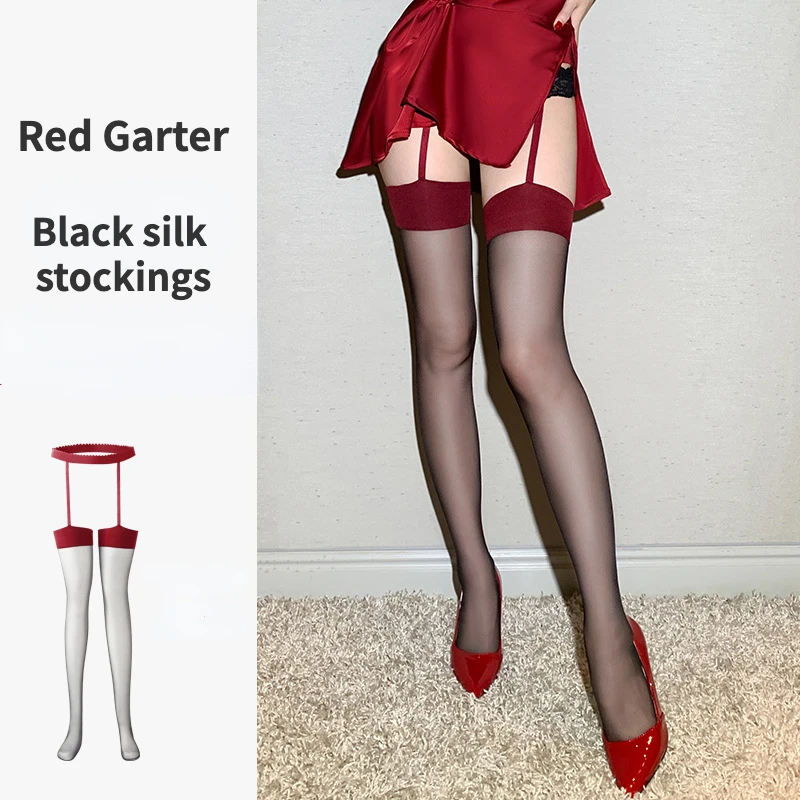 

2023 Erotic Garter Open Crotch Pantyhose Sexy Thigh High Tights Women Lingerie Silk Transparent Stockings Sheer Women's Legging