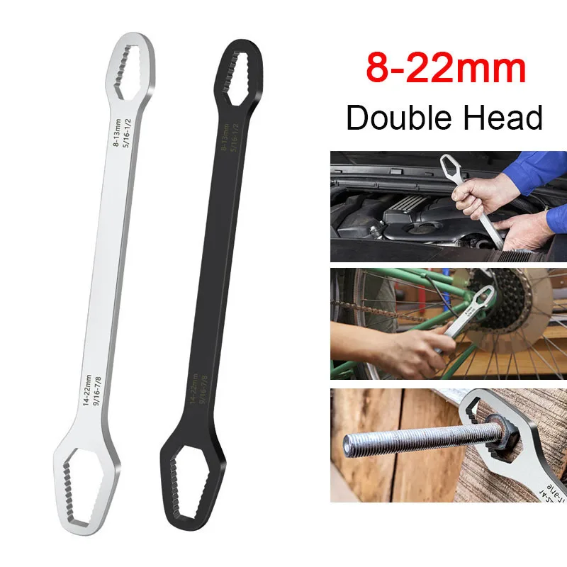 

8-22mm Multifunctional Torx Wrench Self-tightening Adjustable Glasses Wrench Board Double-head Torx Spanner Hand Tool Universal