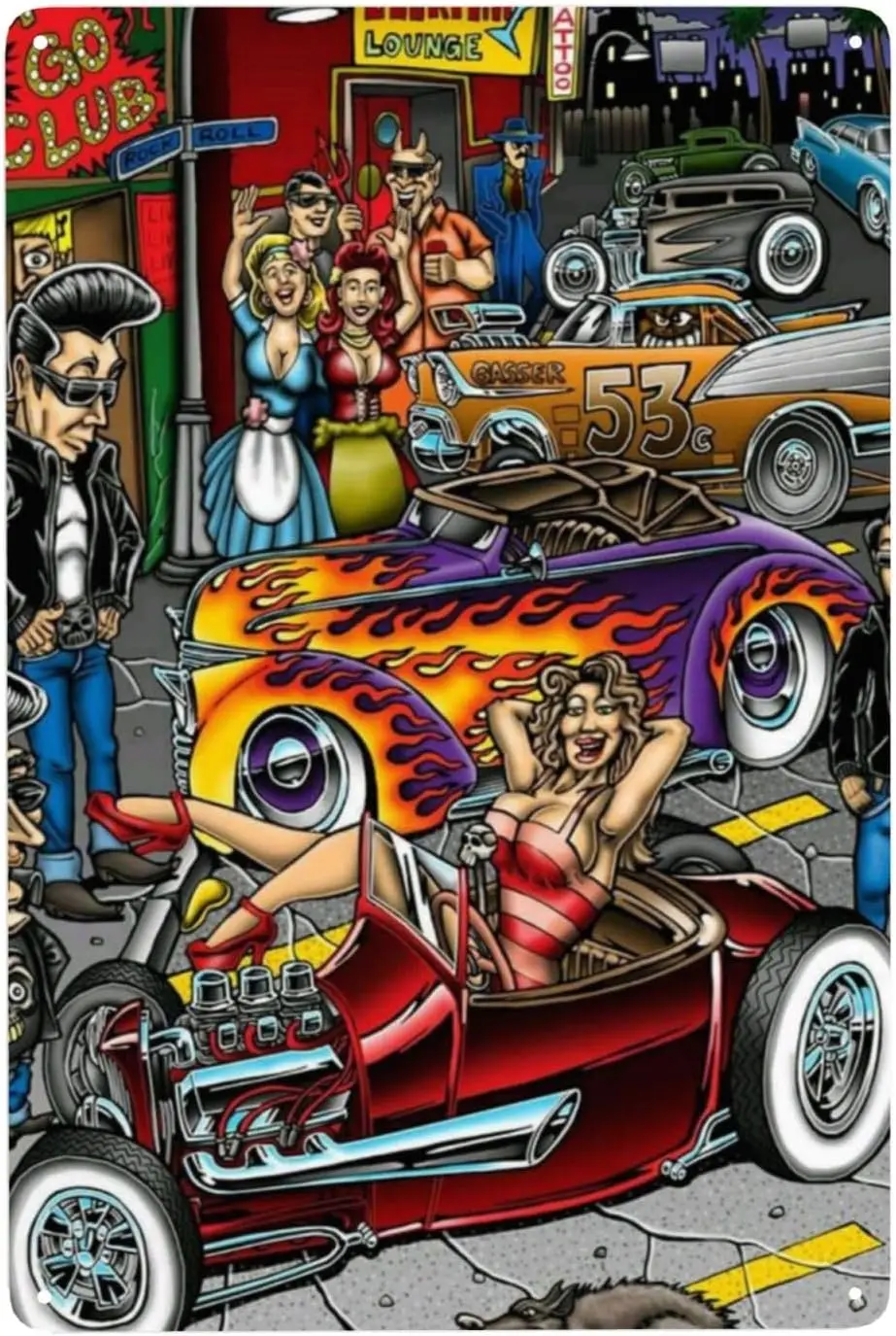 RAT FINK Hot Rods Rustic Look Vintage Metal Tin Signs Man Cave Shed Bar Sign