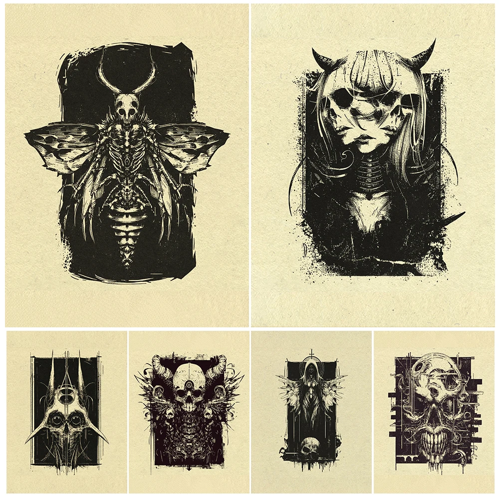 Horror Gothic Witchcraft Art Poster And Print Decor Skeleton Moth And Fallen Angel Art Poster And Print Home Decoration Unframed
Horror Gothic Witchcraft Art Poster And Print Decor Skeleton Moth And Fallen Angel Art Poster And Print Home Decoration Unframed