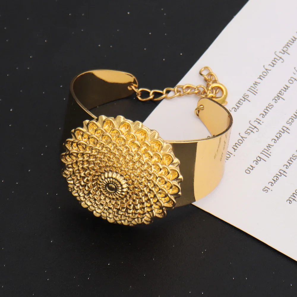 Gold Color Luxury Sunflower Shape Necklace Bangle Earrings Ring For Women Fashion Pretty Jewelry Set Gift For Party Wedding 3 Mallzona S401cf80014dd4178b5f7fc79a9bd7920B Gold Color Luxury Sunflower Shape Necklace Bangle Earrings Ring For Women Fashion Pretty Jewelry Set Gift For Party Wedding Mallzona