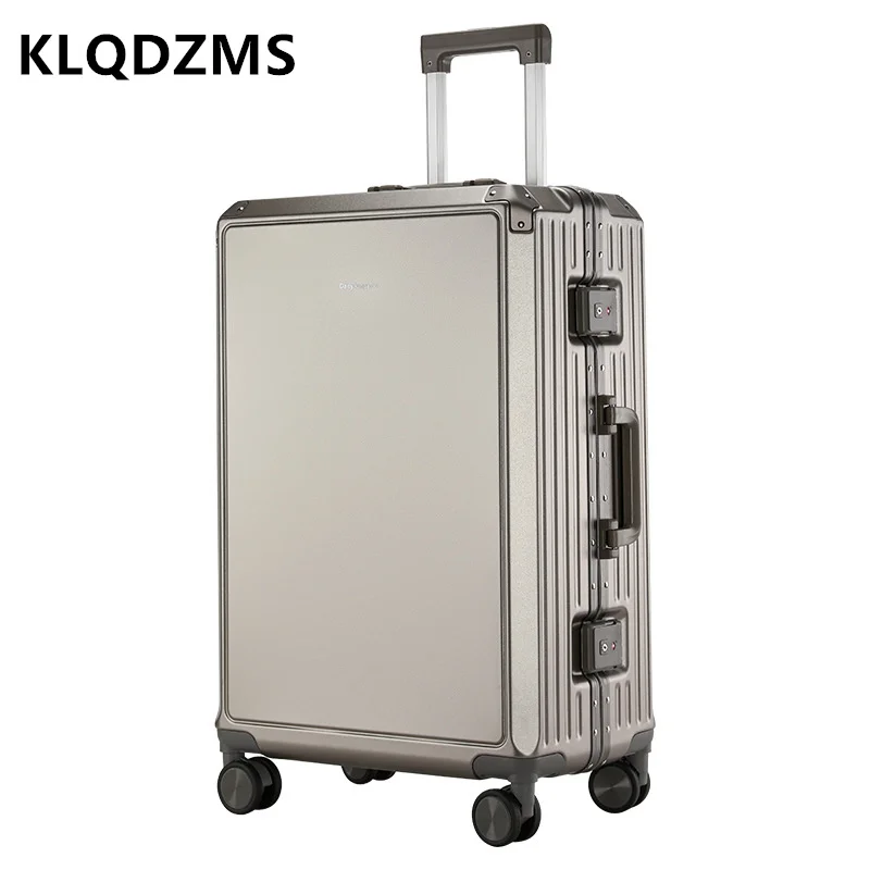 

KLQDZMS 20"22"24"26 Inch High Quality Luggage Aluminum Frame Trolley Case Student Boarding Box Password Box Rolling Suitcase