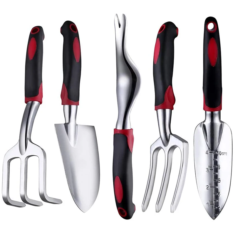 Garden Tool Set, 5 Piece Aluminum Garden Gift Tool Set With Non-Slip Rubber Handle (Black/Red)
Garden Tool Set, 5 Piece Aluminum Garden Gift Tool Set With Non-Slip Rubber Handle (Black/Red)