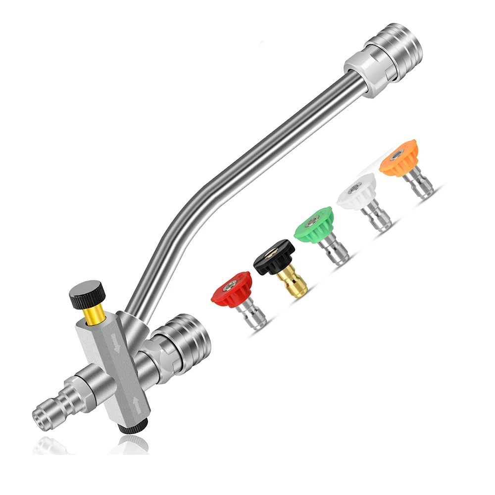 Pressure Washer Extension Wand Dual-Connector Tool 1/4 Inch Quick Connect Switch Double Tip Attachment for Foam Cannon
Pressure Washer Extension Wand Dual-Connector Tool 1/4 Inch Quick Connect Switch Double Tip Attachment for Foam Cannon