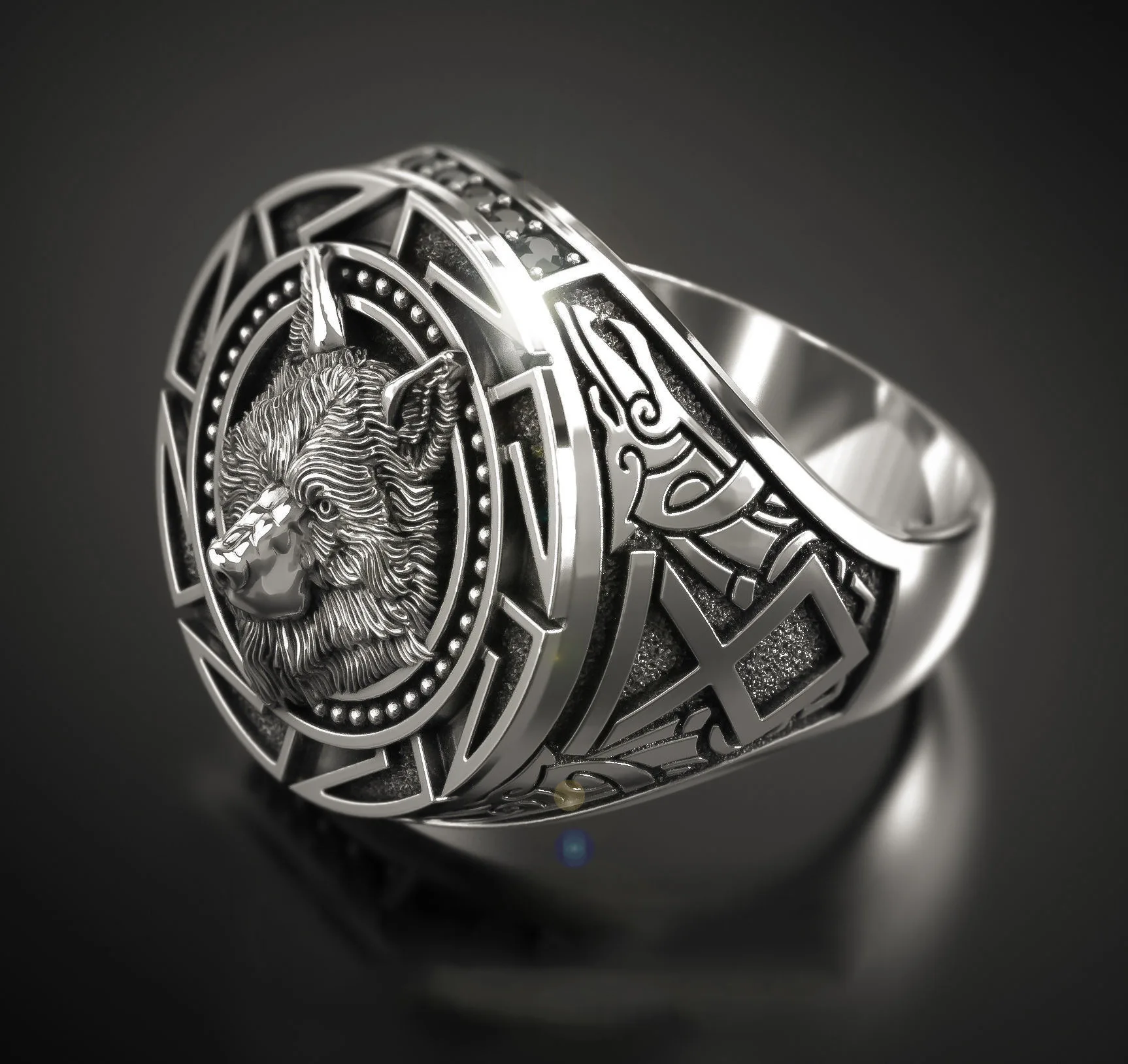 Bague en argent regardé 925 pour homme, totem de loup rétro, bague en argent thaïlandais, tête de loup Kokor 2