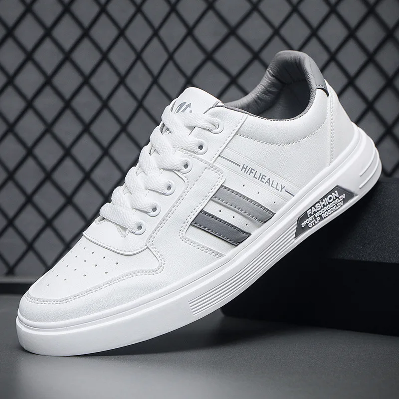 New Men's Leather Sneakers White Men Vulcanized Shoes Autumn Young Simple Popular Hard-wearing Lightweight Water Proof Flat Shoe
New Men's Leather Sneakers White Men Vulcanized Shoes Autumn Young Simple Popular Hard-wearing Lightweight Water Proof Flat Shoe