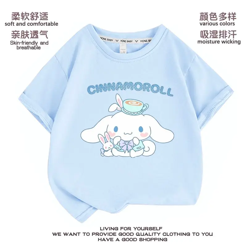 Cinnamoroll Girls T-Shirt Sanrio Kawaii Anime Short Sleeve Summer Cartoon Sweet Cute Babys Tops Korean Fashion Clothes Kid Gift
Cinnamoroll Girls T-Shirt Sanrio Kawaii Anime Short Sleeve Summer Cartoon Sweet Cute Babys Tops Korean Fashion Clothes Kid Gift