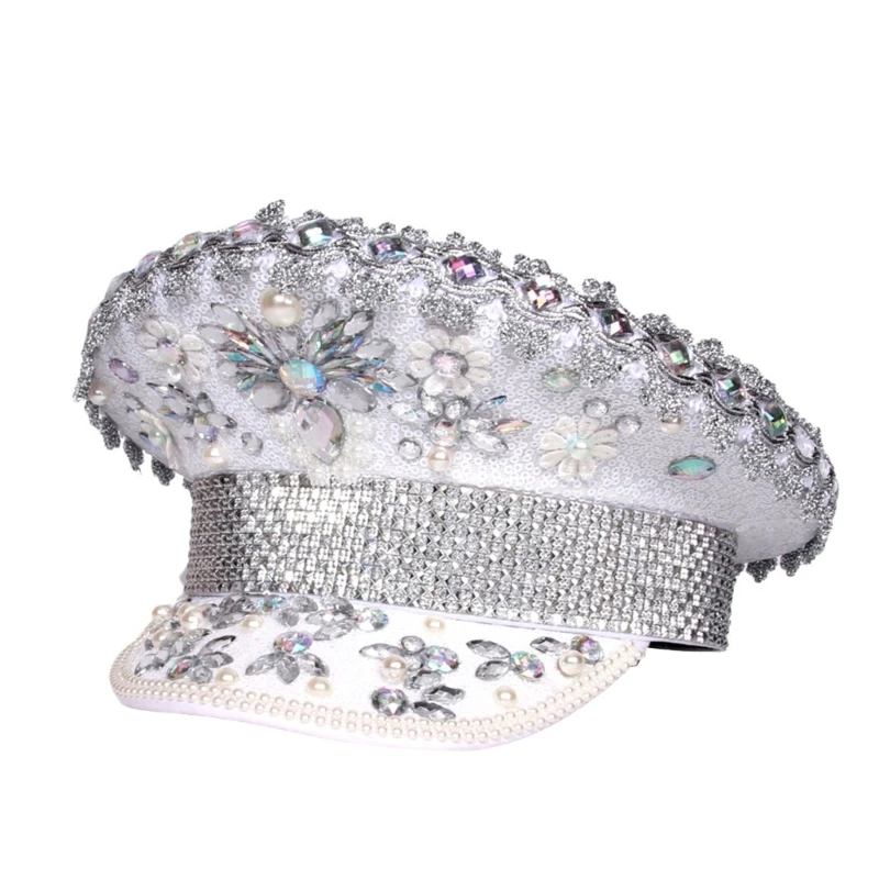 Sparkling Captain Hat Heavy Crystal Sequins Pearls Hat for Bachelorette Party Captain Hat Bride Hat for Actor Actress
Sparkling Captain Hat Heavy Crystal Sequins Pearls Hat for Bachelorette Party Captain Hat Bride Hat for Actor Actress
