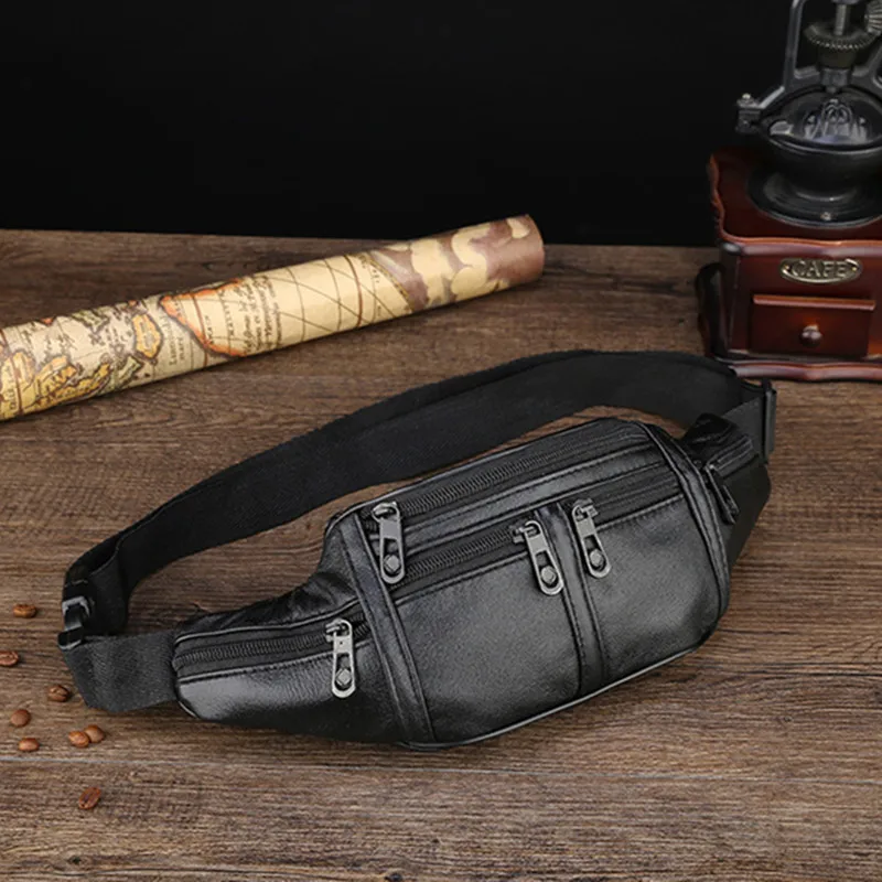 Business Black Men Waist Bag Sports PU Leather Chest Phone Bag Waterproof Outdoor Shoulder Bag Multifunction Male Fanny Pack
Business Black Men Waist Bag Sports PU Leather Chest Phone Bag Waterproof Outdoor Shoulder Bag Multifunction Male Fanny Pack