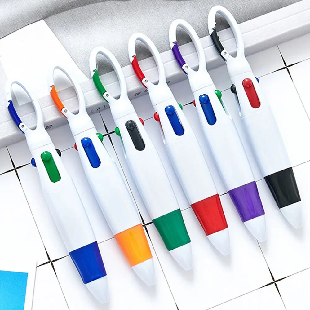 Portable 4 Colors Inks Pressing Type Gel Pen Retractable Ballpoint Pens with Keychain Buckle For Students Office School Supplies
Portable 4 Colors Inks Pressing Type Gel Pen Retractable Ballpoint Pens with Keychain Buckle For Students Office School Supplies