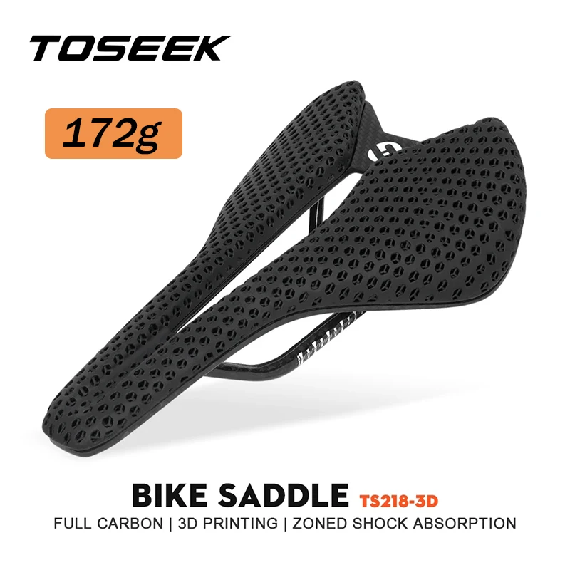 

TOSEEK 3D Printed Bicycle Saddle Full Carbon Road Mountain Bike Seat 3D Honeycomb MTB Saddle Ultralight Carbon Bike Seat Cushion