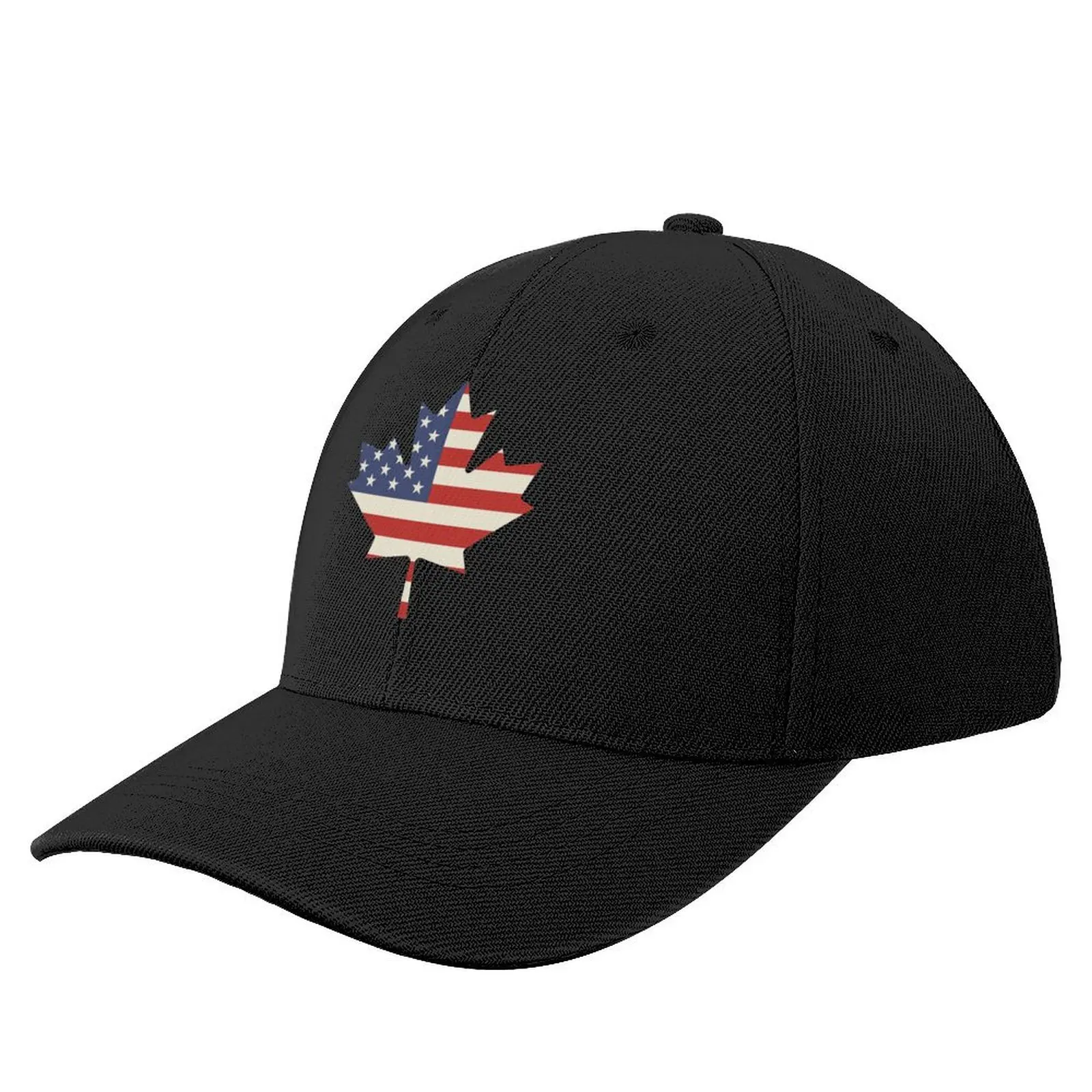 

Flag of US in Maple Leaf, Canadian Americans Patriotic Gift Baseball Cap Golf Kids Hat Beach derby hat Caps Male Women's