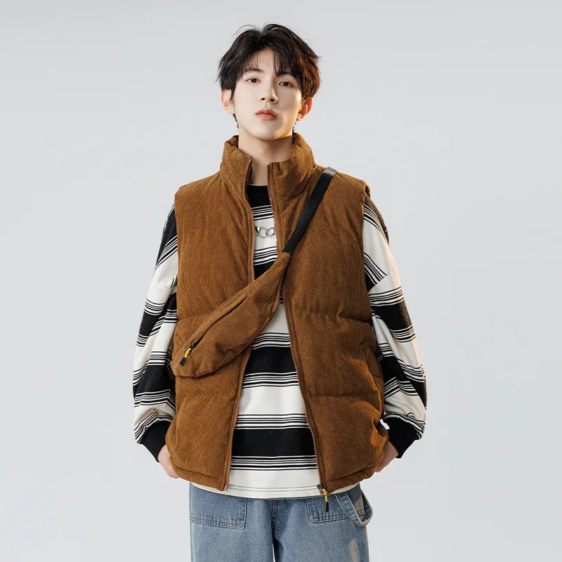 Korean Winter Vest Fashion Harajuku Waistcoat Sleeveless Men Warm Thick Jacket With Backpack Corduroy Men's New Autumn Coats
Korean Winter Vest Fashion Harajuku Waistcoat Sleeveless Men Warm Thick Jacket With Backpack Corduroy Men's New Autumn Coats