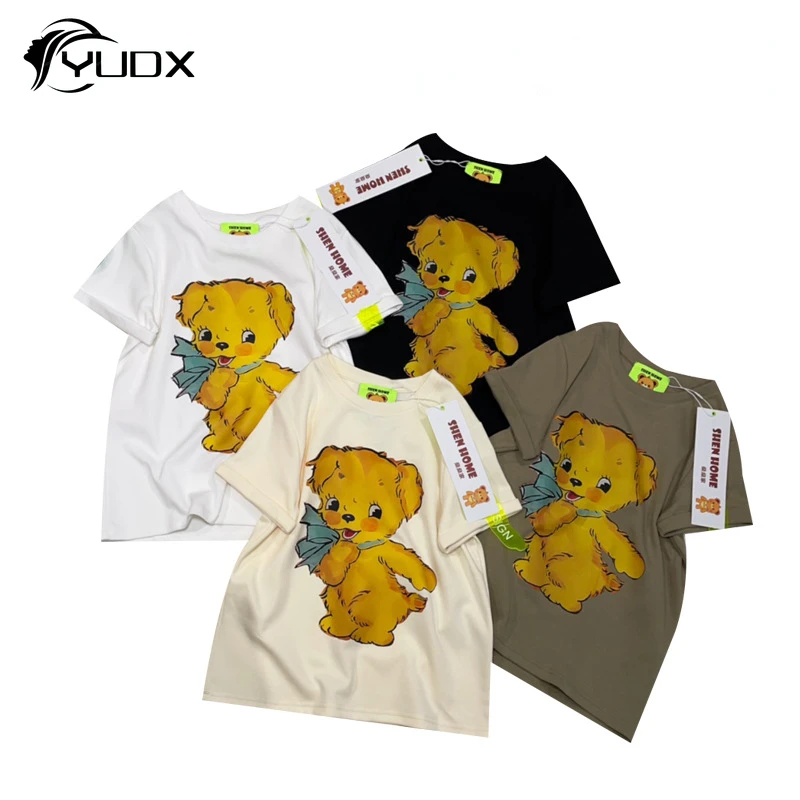 

YUDX Original Cartoon Printed Women Tshirts 2024 New Summer Age Reduction Short Sleeve Tees O-neck All-match Casual Pullover Top