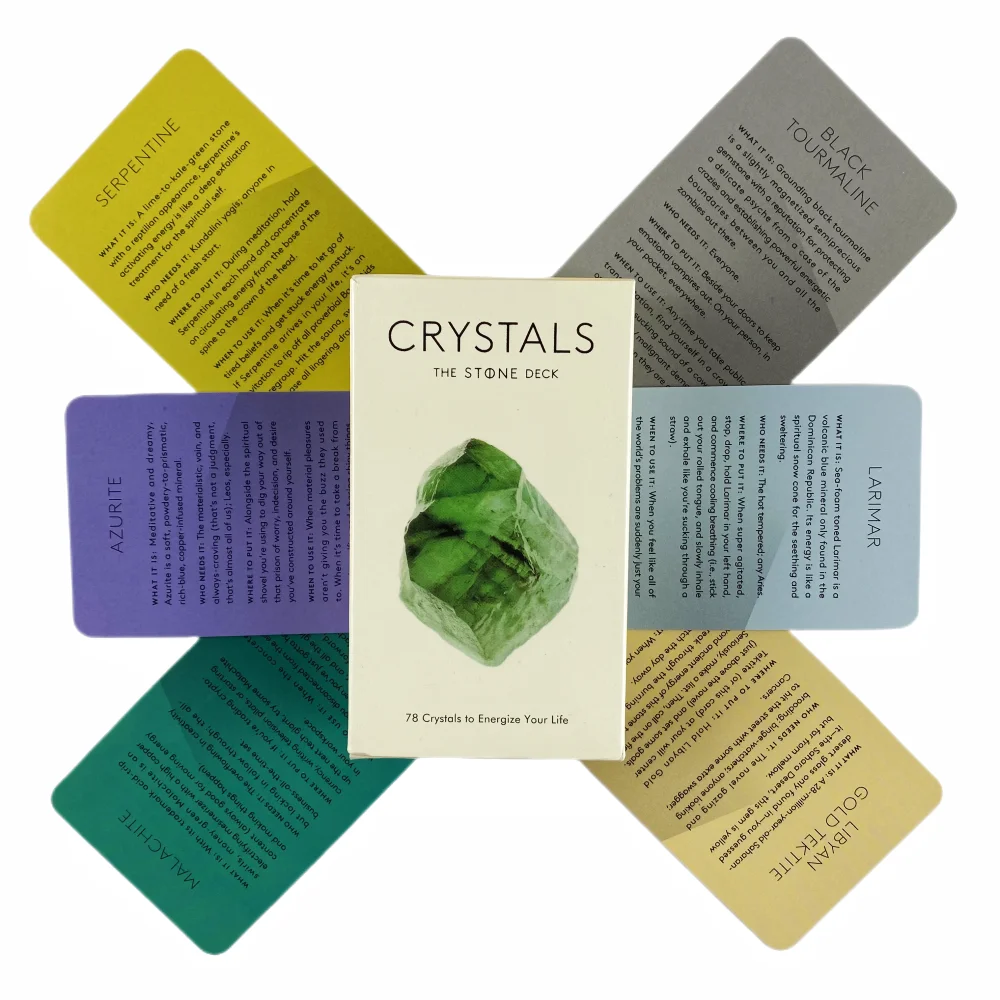 

Crystals Of The Stone Tarot Cards Deck Oracle Playing Board Game Party English Version Fun Gift Fortune Telling Divination