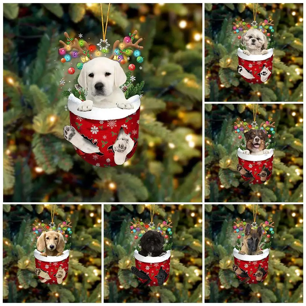 

Рождественское украшение, подвеска в виде собаки, украшение для сада, газона, двора, рождественский подарок, подвеска K8w0