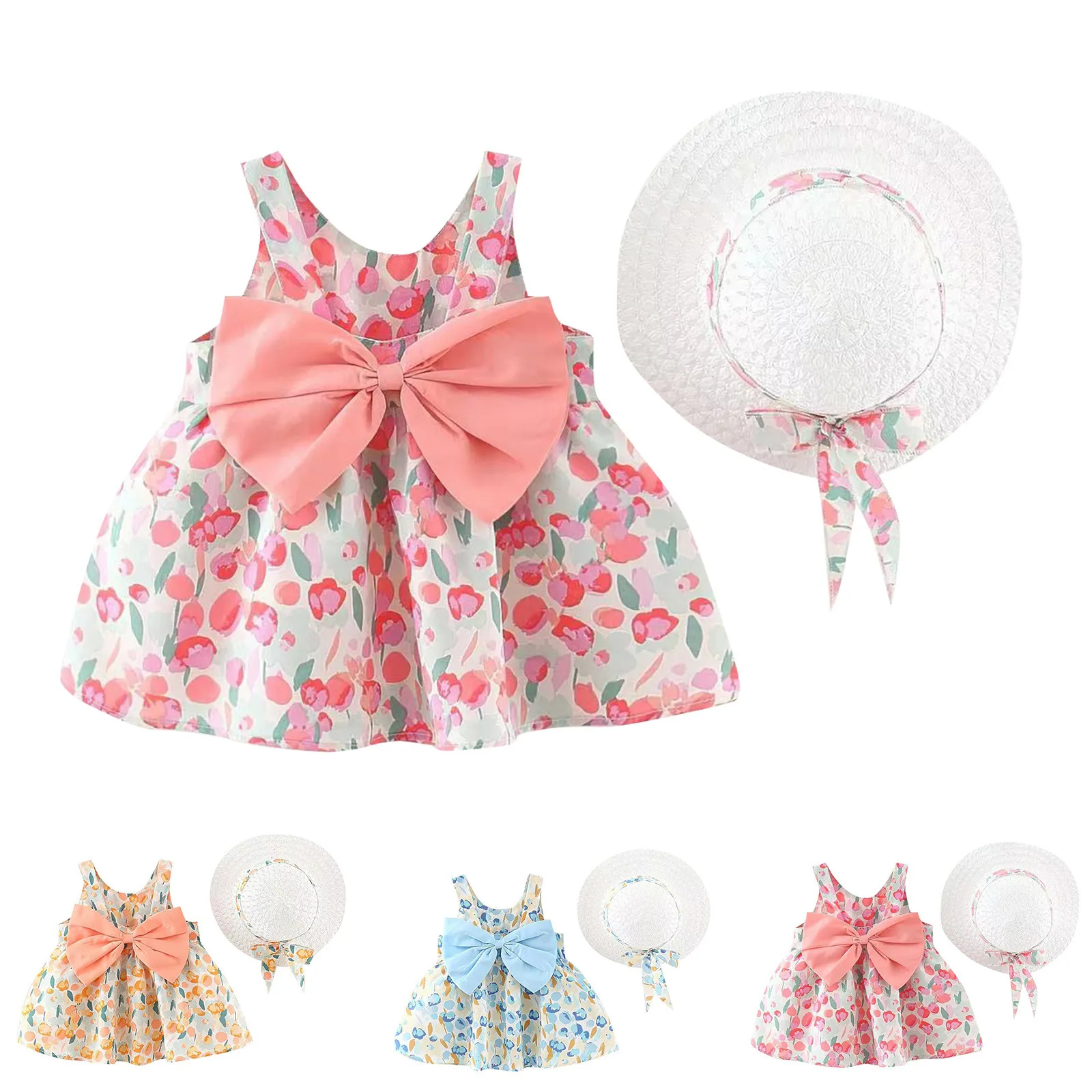 Girls Baby Children's Stitching Cute Ha Dress Suspenders Dress + Hat Two-Piece Set Print Fashionable Children Clothes Girl
Girls Baby Children's Stitching Cute Ha Dress Suspenders Dress + Hat Two-Piece Set Print Fashionable Children Clothes Girl
