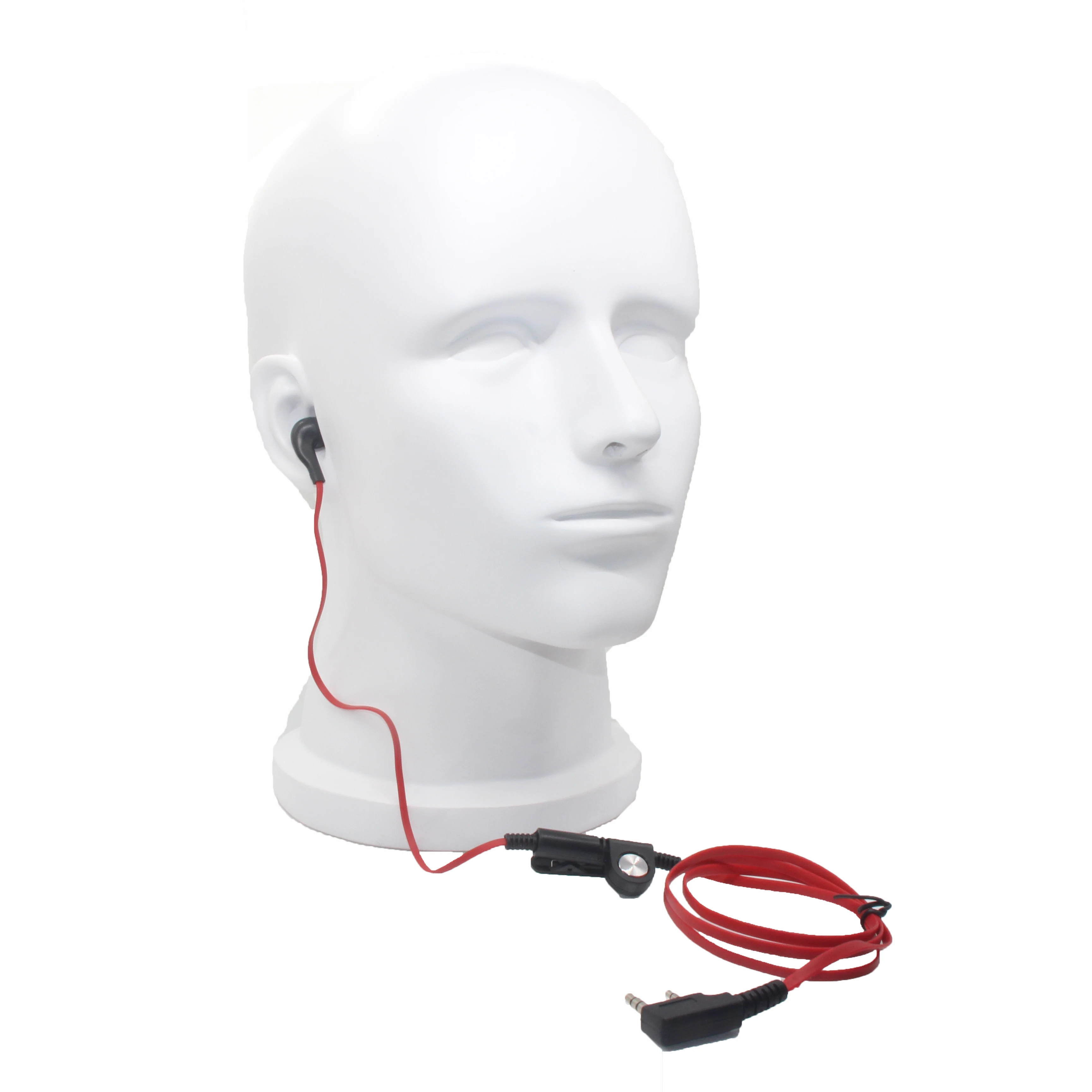 

2 Pin Noodle Style Earbud Headphone K Plug Earpiece Headset For Baofeng Uv5R Bf-888S Uv5R Radio Red Wire