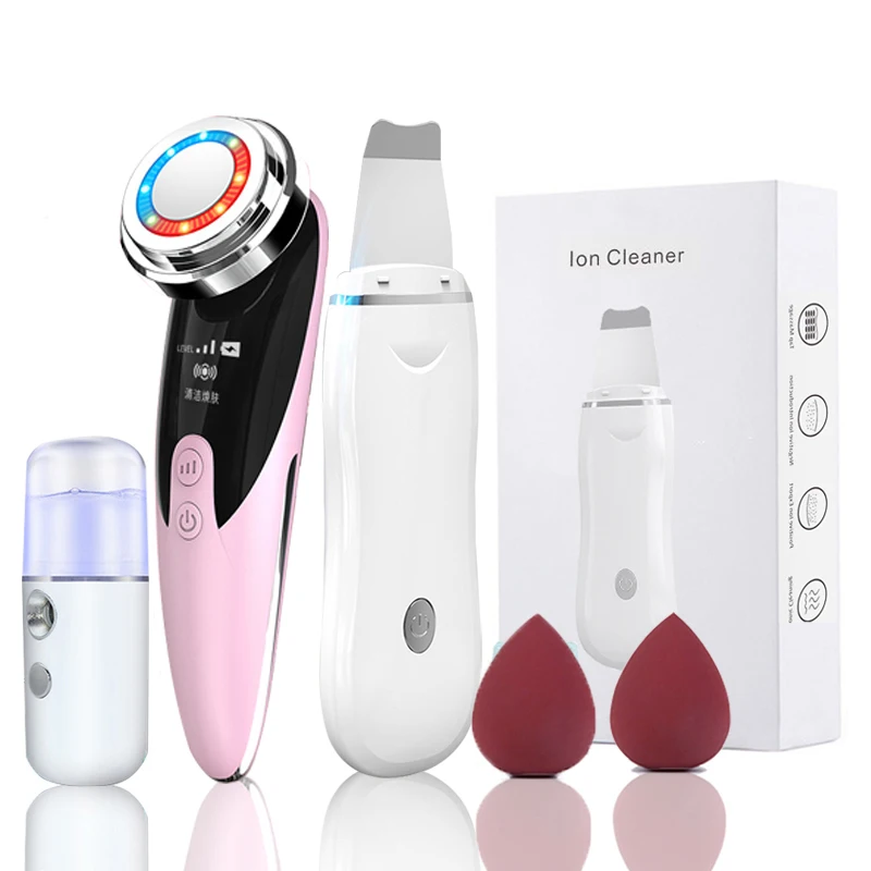Ultrasonic Skin Scrubber Kit Vibration Face Spatula Blackhead Remover EMS LED Facial Massager Cavitation Peeling Facial Lifting
Ultrasonic Skin Scrubber Kit Vibration Face Spatula Blackhead Remover EMS LED Facial Massager Cavitation Peeling Facial Lifting