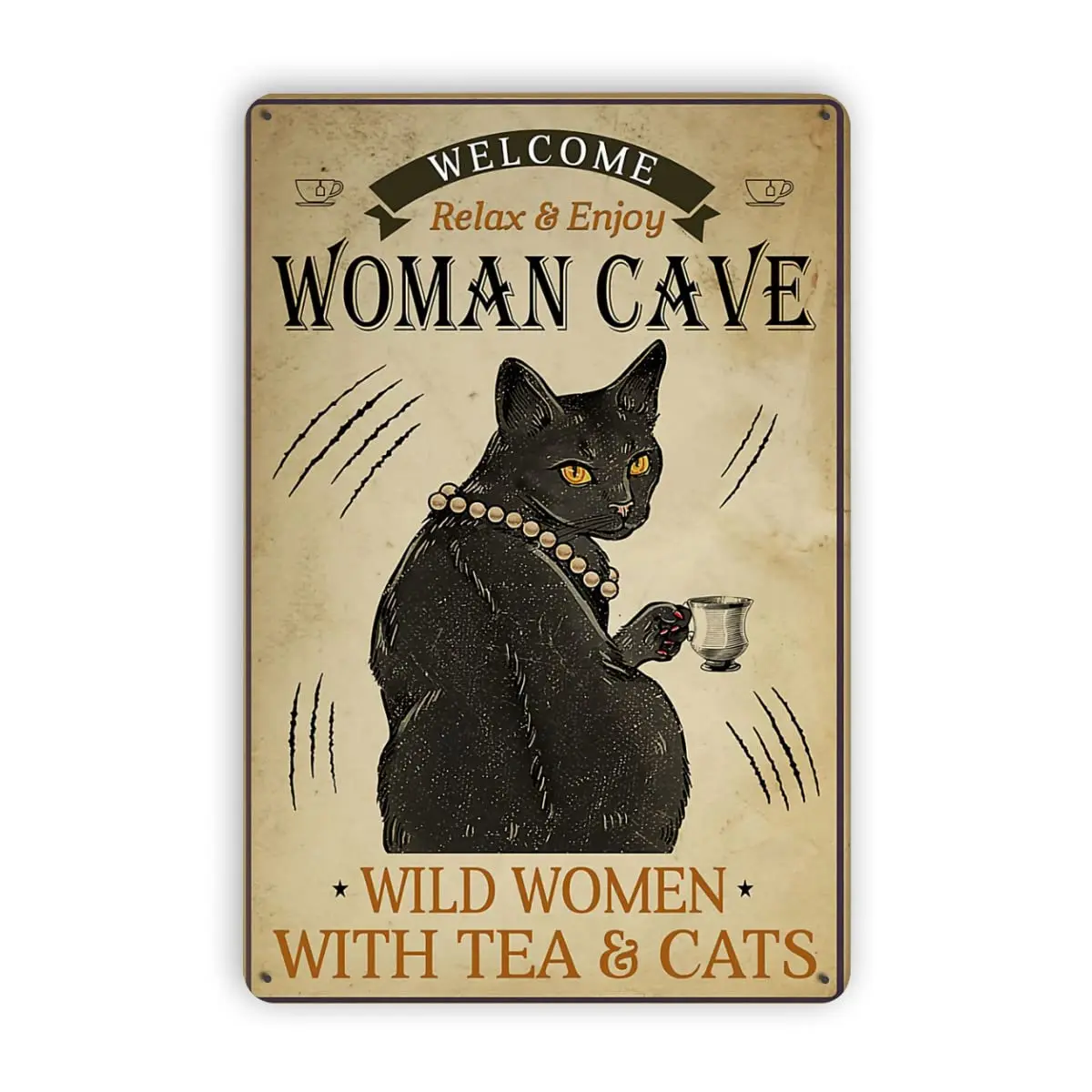 Metal Tin Signs Welcome Woman Cave Wild Women With Tea Cats Metal Tin Sign Vintage Sign For Home Coffee Wall Decor8x12 Inch
Metal Tin Signs Welcome Woman Cave Wild Women With Tea Cats Metal Tin Sign Vintage Sign For Home Coffee Wall Decor8x12 Inch
