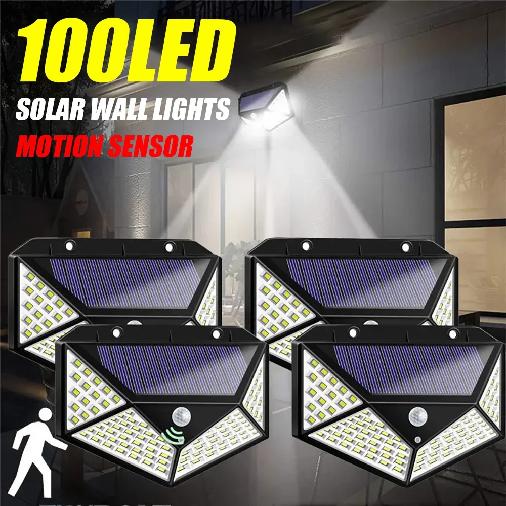 100LED Solar Light IP65 Waterproof Motion Sensor Outdoor Solar Lamp Wall Light of 3 Modes Suitable for Garden Street Decoration
100LED Solar Light IP65 Waterproof Motion Sensor Outdoor Solar Lamp Wall Light of 3 Modes Suitable for Garden Street Decoration