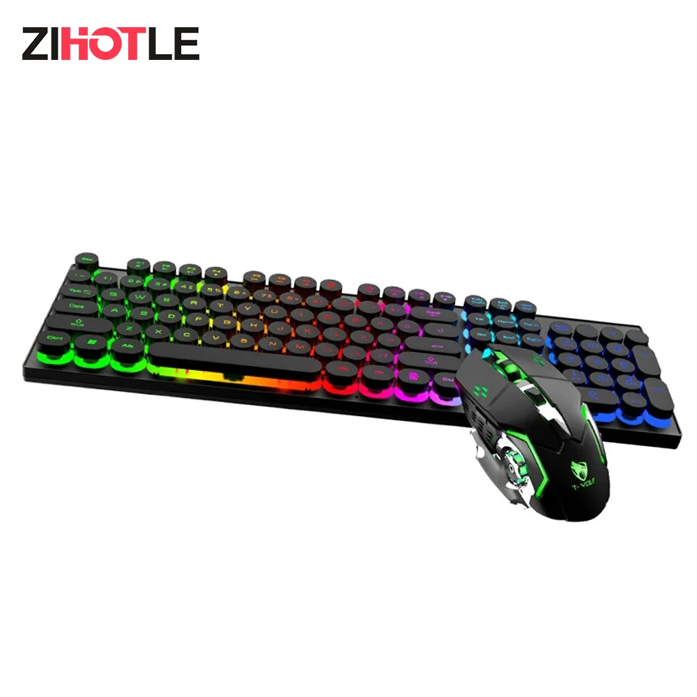 ZIHORLE TF380 Wireless Keyboard and Mouse Set 104 Key Rechargeable RGB Backlit Mechanical Touch Work Game Keyboard Set Teclado
ZIHORLE TF380 Wireless Keyboard and Mouse Set 104 Key Rechargeable RGB Backlit Mechanical Touch Work Game Keyboard Set Teclado