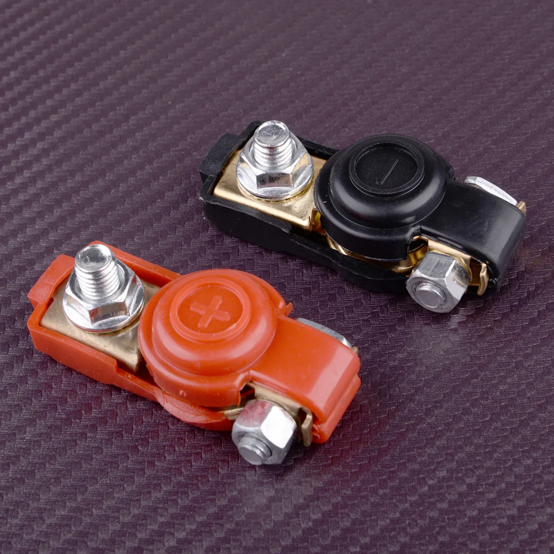 

1 Pair 12V Car Auto Brass Battery Terminal Quick Connector Cable Clamp Clip Positive Negative