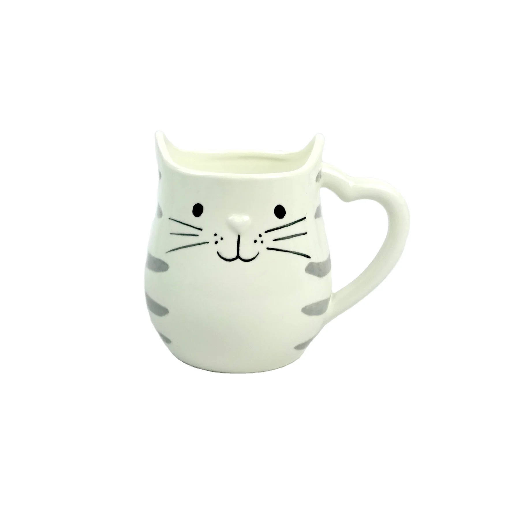 

Cute Anime 3D Animal Coffee Mug Ceramic Cat Shape Cartoon Mug Porcelain Coffee Cups White