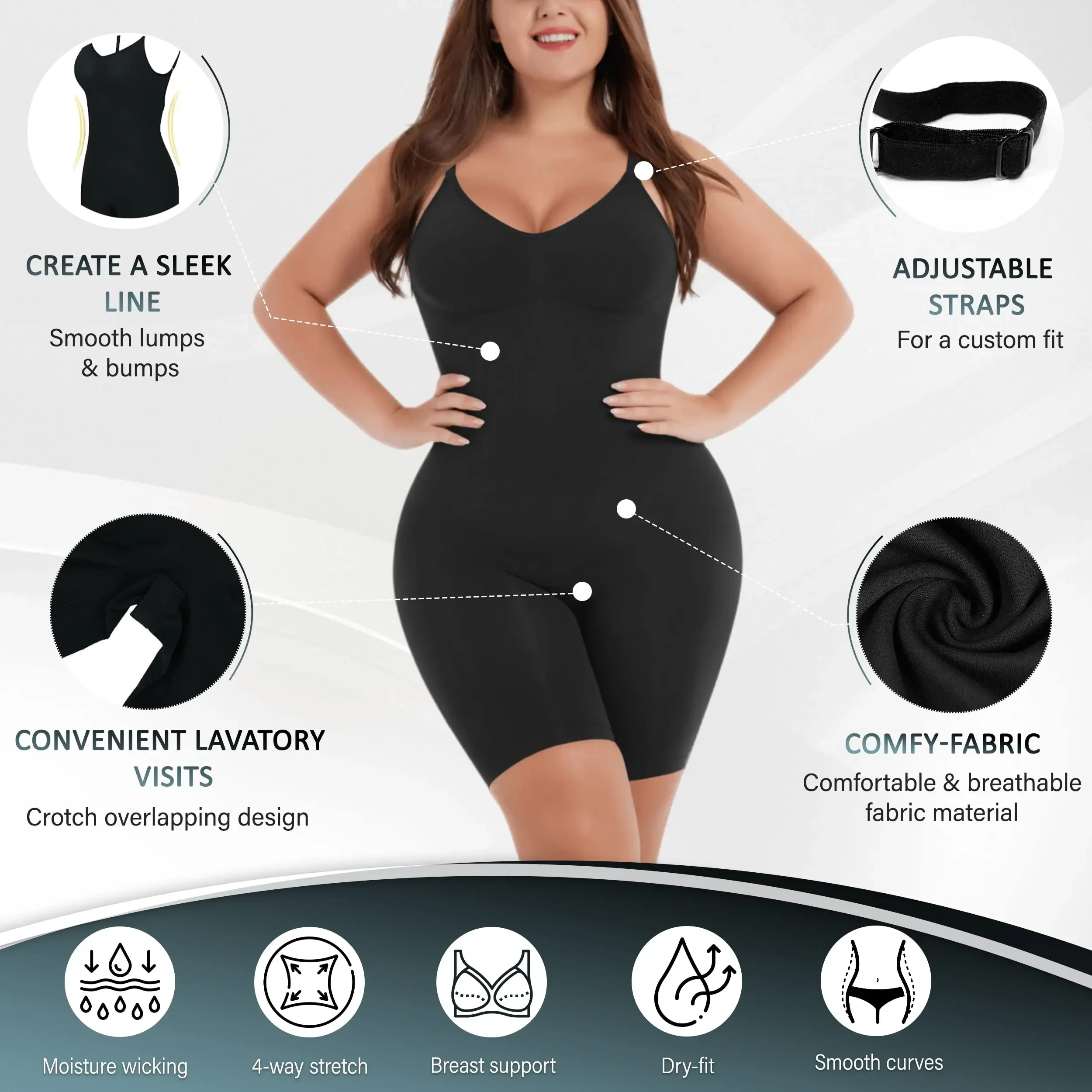 Waist Trainer Bodysuit Full Body Shaper Slim Low Back Body Shaper Backless Jumpsuit
Waist Trainer Bodysuit Full Body Shaper Slim Low Back Body Shaper Backless Jumpsuit