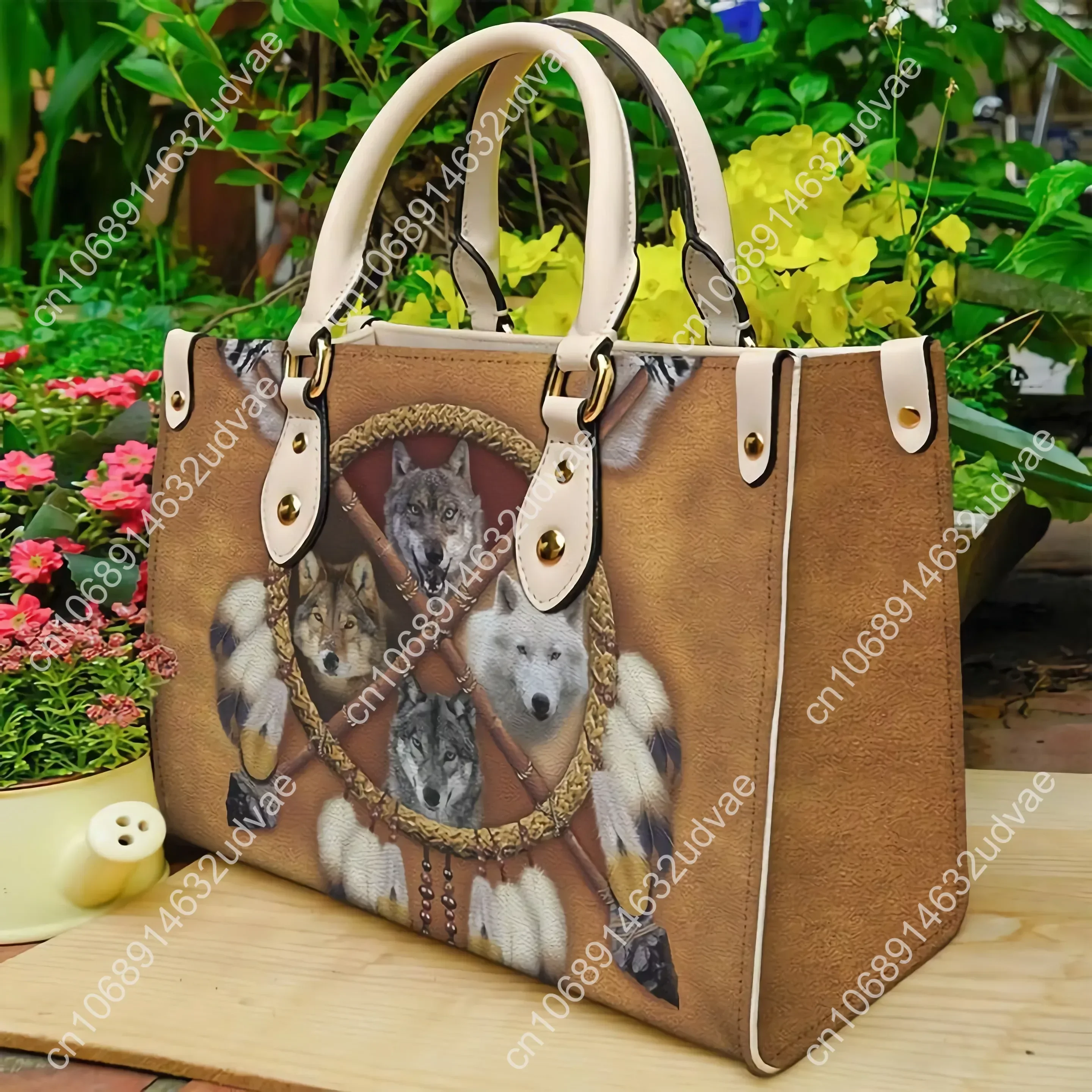 

Cywgift Hot Sale Retro Wolf Design Casual Womens Tote Bag Fashion Pu Leather Handbag for Laides Cross Bags 2022