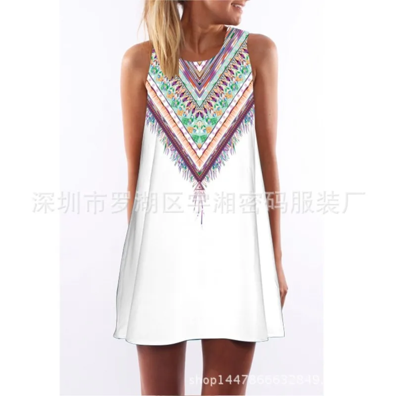 New Summer Womens Dress Digital Print Round Neck Sleeveless Short Dresses Fashion Casual Loose Fit Femme Vestidos Para Mujer
New Summer Womens Dress Digital Print Round Neck Sleeveless Short Dresses Fashion Casual Loose Fit Femme Vestidos Para Mujer