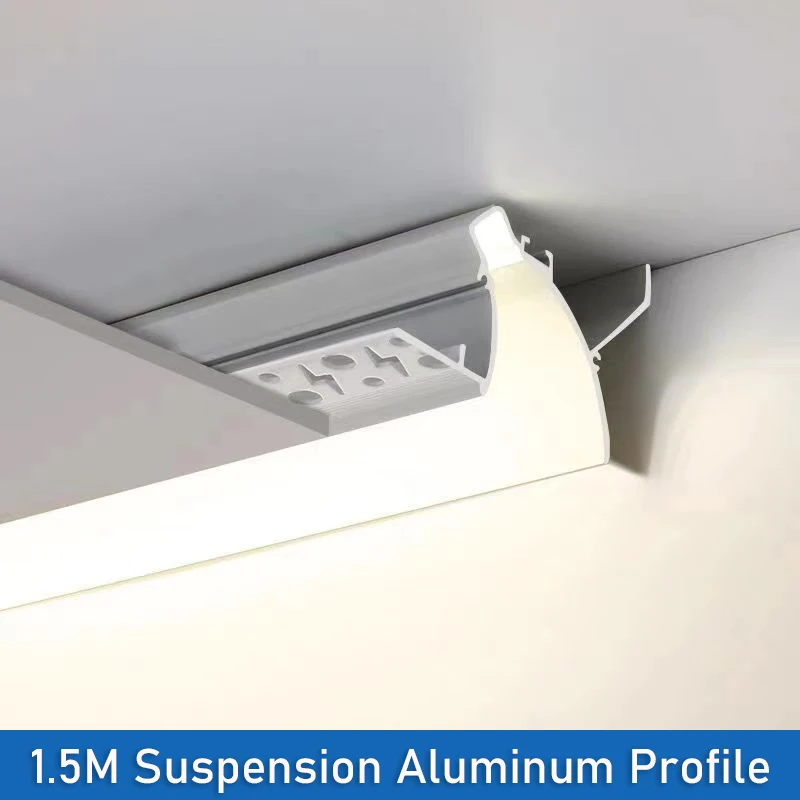 

Reflector Linear Lamp 1.5M LED Aluminum Suspension Profile Gypsum Hidden Drywall Embedded Ceiling Top Corner Line Light