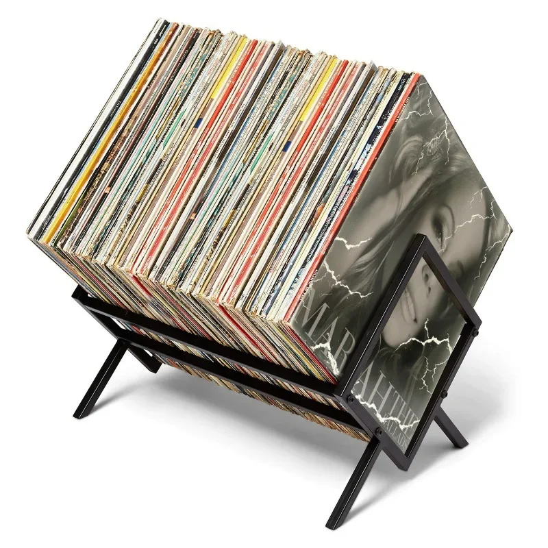 

Metal Vinyl Record Organizer CD Record Display Stand Magazine Storage Rack Home Storage Home Furniture Organizer Accessories