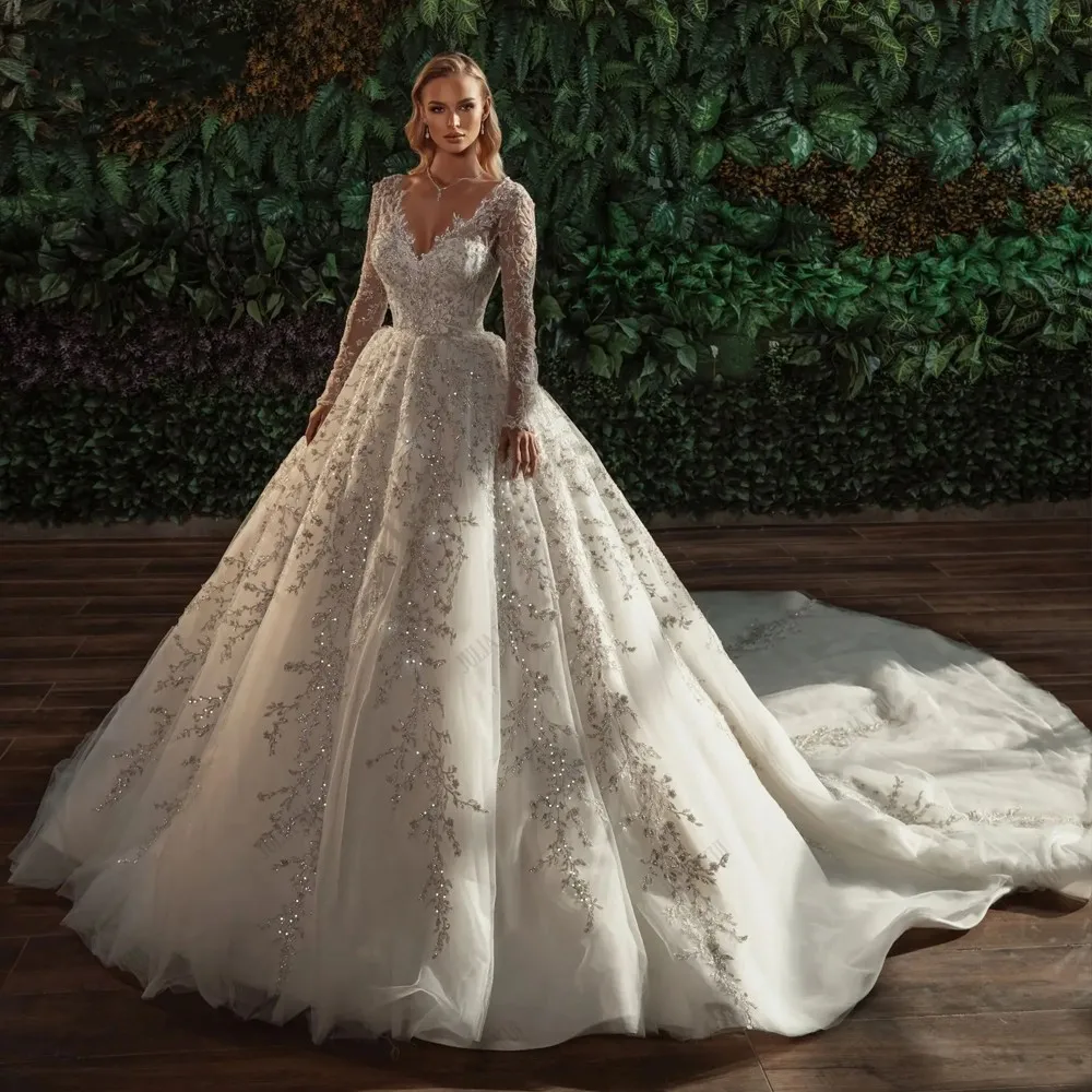 2024 New Luxury Wedding Dresses Beading Pearls Embroidery Lace Full Sleeves Princess Bridal Gowns Arabic Dubai Vestidos De Novia
2024 New Luxury Wedding Dresses Beading Pearls Embroidery Lace Full Sleeves Princess Bridal Gowns Arabic Dubai Vestidos De Novia