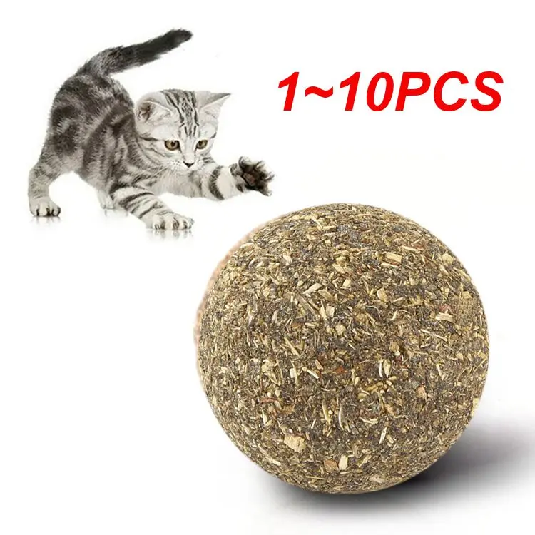 

1~10PCS Natural Catnip Cat Wall Stick-on Ball Toys Treats Healthy Natural Removes Hair Balls To Promote Digestion Cat Grass
