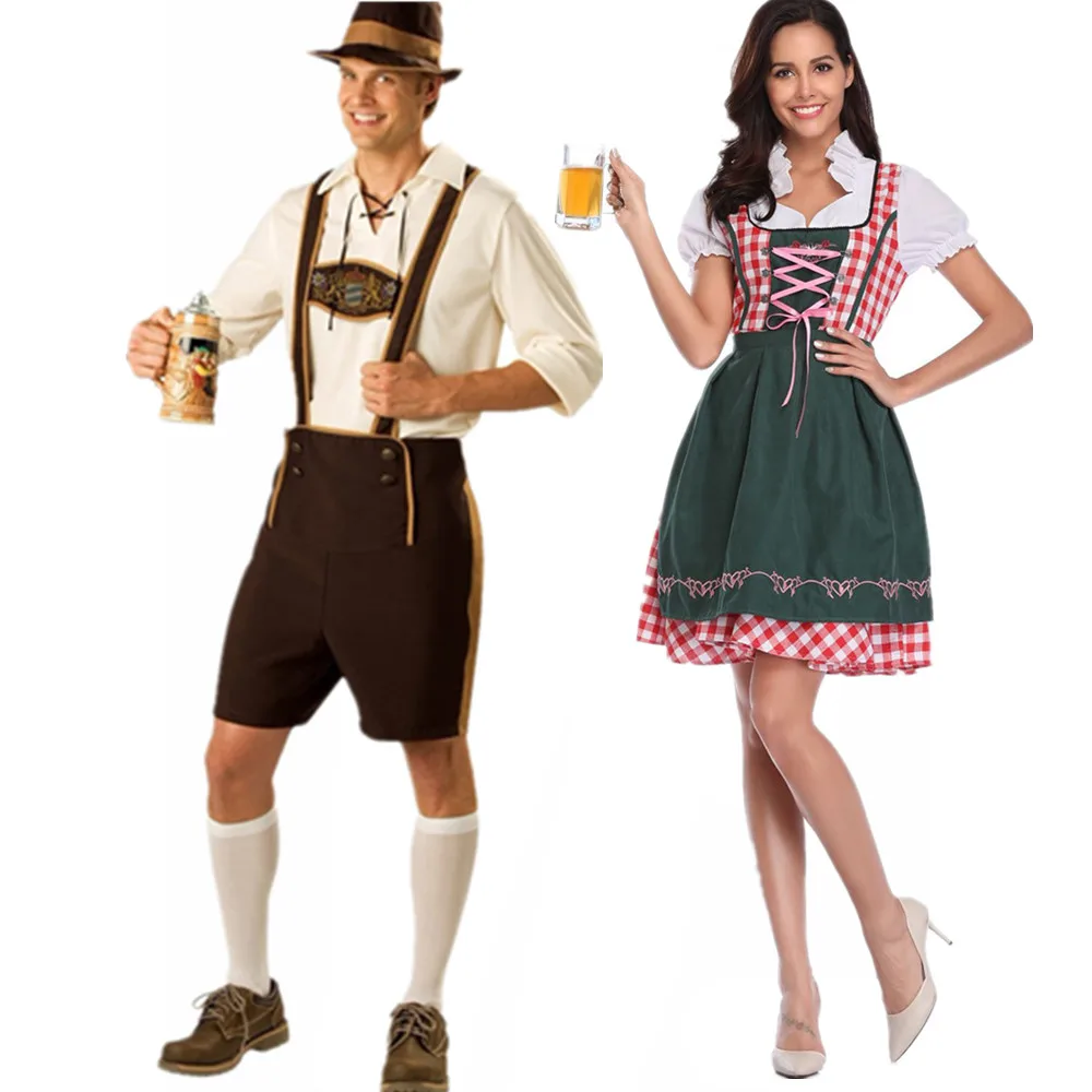 Couples Carnival Oktoberfest Costume Man Lederhosen Beer Bavarian National Dirndl Bartender Cosplay Halloween Fancy Party Dress
Couples Carnival Oktoberfest Costume Man Lederhosen Beer Bavarian National Dirndl Bartender Cosplay Halloween Fancy Party Dress